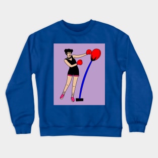 Boxing Female Boxer Retro Boxing Gloves Crewneck Sweatshirt